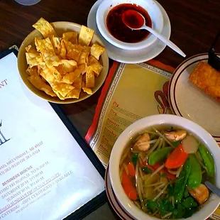 Every visit we start with large Chinese Veggie Soup  Love