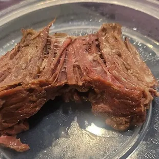 牛腩 aka rehydrated beef jerky (going into trashcan)