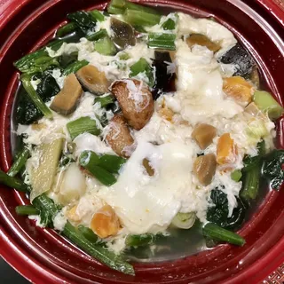 Spinach with 2 Flavor Eggs