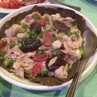 Steamed Frog and Mushrooms