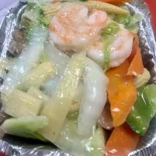 My small shrimp &amp; mixed veg--only $7.95?? WOW!!