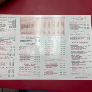 New menu updated 2021