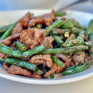 Pan Fried String Beans with Beef