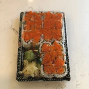 a plate of sushi