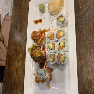 Rock N Roll and Salmon Avocado Roll