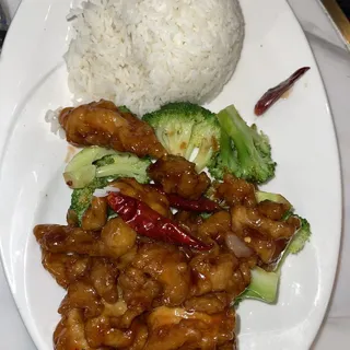 Orange Chicken on Rice