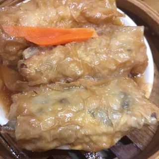 Stuffed Bean Curd Skin with Pork and Shrimp