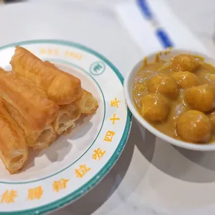 Fried Chinese Donuts and curry fishballs