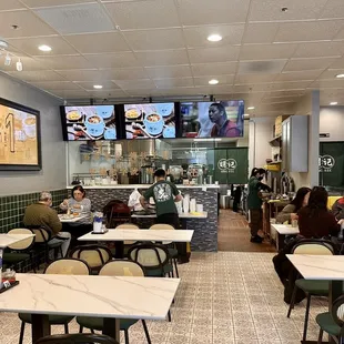 the inside of a restaurant