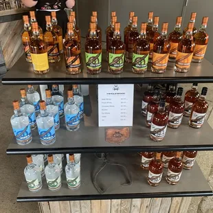 bottles of alcohol on display