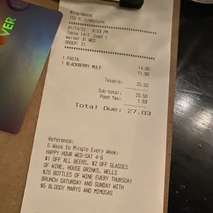 menu