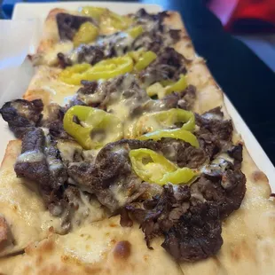 Shaved steak flatbread
