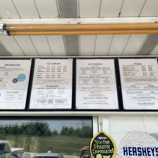 menus on the wall