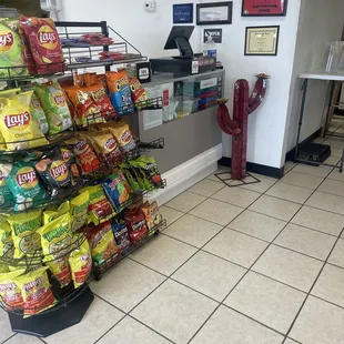 a display of chips and chips