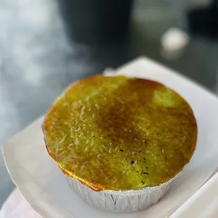 Pandan rice pudding panna cotta