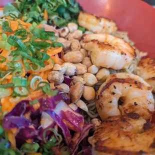 Cilantro Lime Soy Rice Noodle Bowl w shrimp