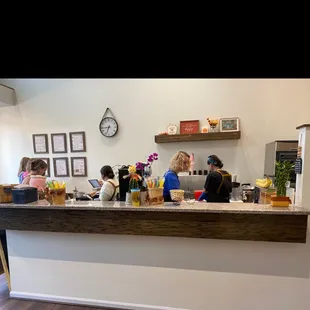 people sitting at a counter