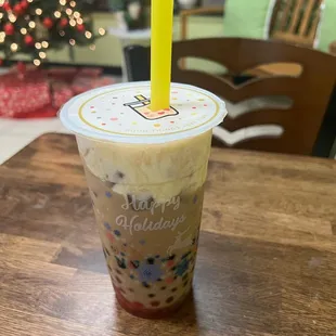 Pumpkin pie cheesecake boba
