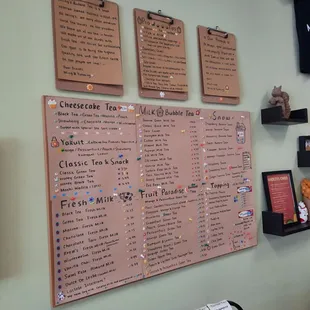 The menu!!!