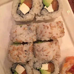 Philadelphia roll! It&apos;s great with sliced jalapeno!