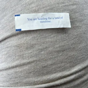 a piece of paper that says you are heading for a land of sunshine
