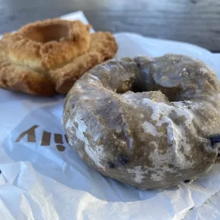 Old Fashioned and Glazed Blueberry Cake Donuts