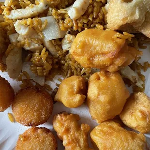 27. Chicken Frid Rice  wonton sweet and sour chicken 14C. Fried Cheese Potatoes