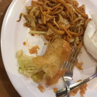Nothing but grease in this "egg roll" that's actually a spring roll...