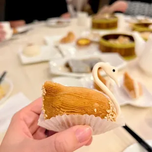 Durian cream-filled swan