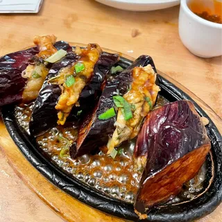 Stuffed Eggplant On Iron Plate