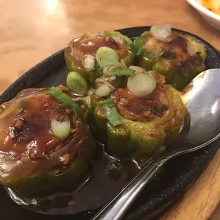 Stuffed Bitter Melon On Iron Plate