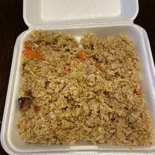 combination fried rice, hardly any meat, very disappointed