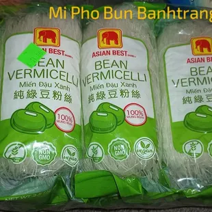 three bags of bean vermiceline