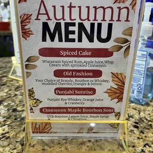 autumn menu