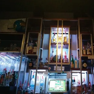 Fancy bar wall.