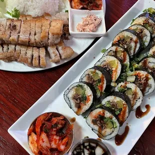 Pork Belly Plate &amp; Bulgogi Kimbap