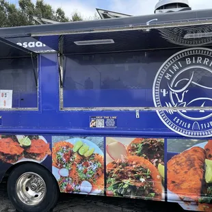 a blue food truck