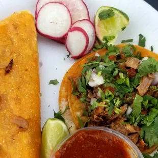 Taco dorado and regular taco