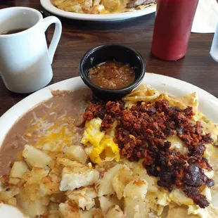 Chilaquiles with chorizo