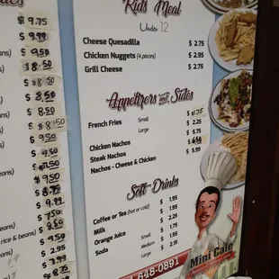 sushi and sashimi, menu