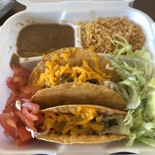 Crispy Taco Plate for only $5.99. 3 big tacos, always satisfying.