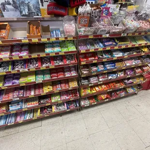 a variety of candy and candy bars