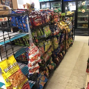 a variety of snacks on display