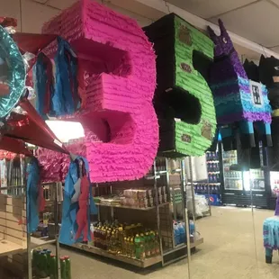 a variety of pinatas