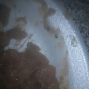 a dirty plate of food