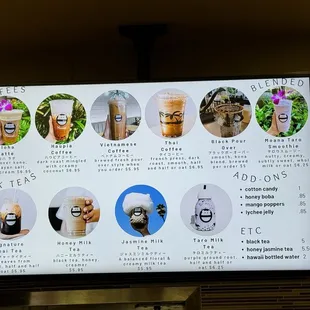 Menu as of May 2024
