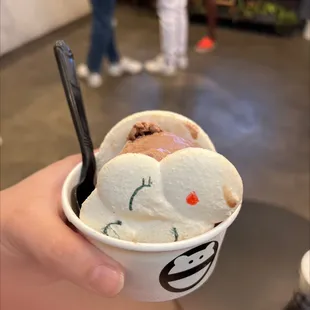 Vanilla Macaroon with Chocolate ice cream