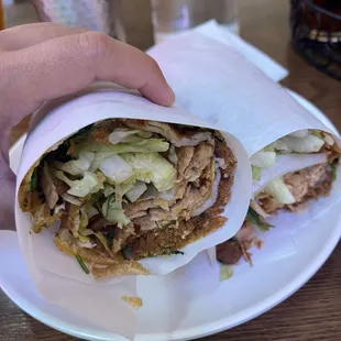 Chinese burrito with chicken and pork floss