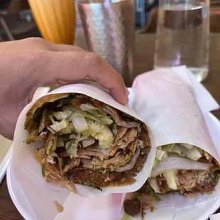 Chinese burrito with chicken and pork floss