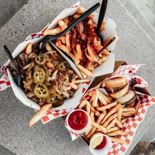 Mini bacon cheese burger, interstate 680 &amp; 880 fries